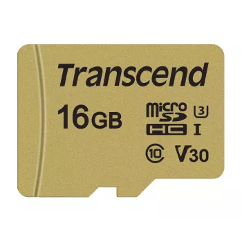 TRANSCEND Micro Sdhc Card 500s 16GB Uhs-i U3 Mlc With Adapter