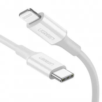 Ugreen 10493 lightning kaabel 1 m Valge