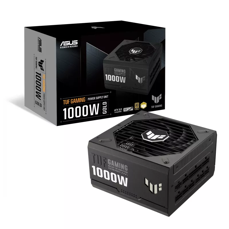 Toiteplokk ASUS TUF Gaming 1000W Gold ATX 3.1 1000 W 80 PLUS Gold täielikult modulaarne must, 135 mm ventilaator