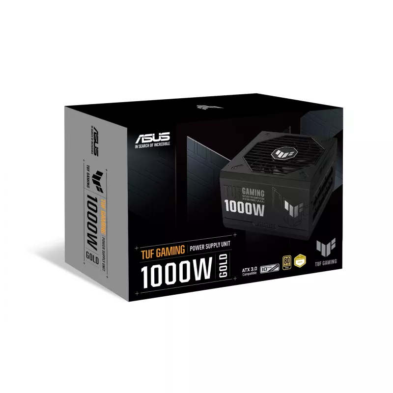 Toiteplokk ASUS TUF Gaming 1000W Gold ATX 3.1 1000 W 80 PLUS Gold täielikult modulaarne must, 135 mm ventilaator