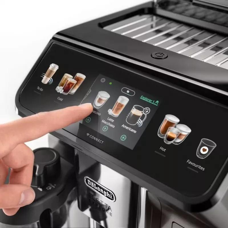 Kombineeritud kohvimasin De’Longhi ECAM450.86.T — täisautomaatne, 1,8 L veepaak, 300 g oanõu, 19 baari, sisseehitatud veski, TFT-ekraan