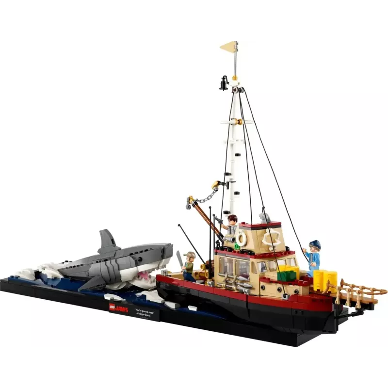 Konstruktsioonikomplekt LEGO Ideas 21350 Jaws komplekt — 1497 tükki, 3 minifiguuri, paat ja ikooniline hai, soovitatav vanus 18+