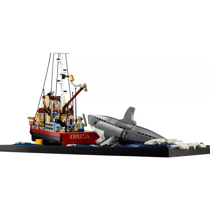Konstruktsioonikomplekt LEGO Ideas 21350 Jaws komplekt — 1497 tükki, 3 minifiguuri, paat ja ikooniline hai, soovitatav vanus 18+