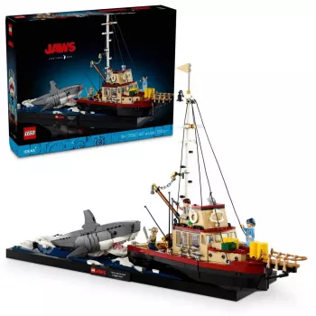Konstruktsioonikomplekt LEGO Ideas 21350 Jaws komplekt — 1497 tükki, 3 minifiguuri, paat ja ikooniline hai, soovitatav vanus 18+