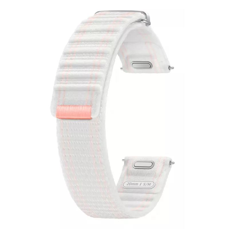 Samsung Fabric Band (S/M) Galaxy Watch 7 jaoks, riba, nutikell, roosa, valge, Samsung, Galaxy Watch 7, Galaxy Watch4/5/6/7/FE/4 Classic/5 Classic/5 Pro, kangas