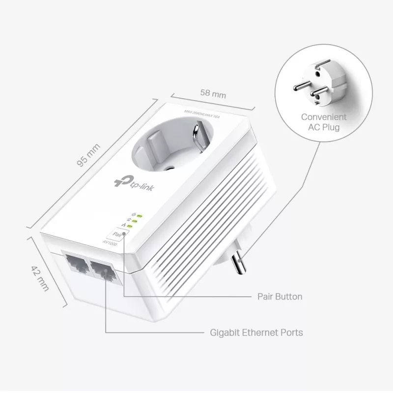 TP-Link TL-PA7027P KIT PowerLine võrguadapter 1000 Mbit/s Ethernet LAN Valge 2 tk