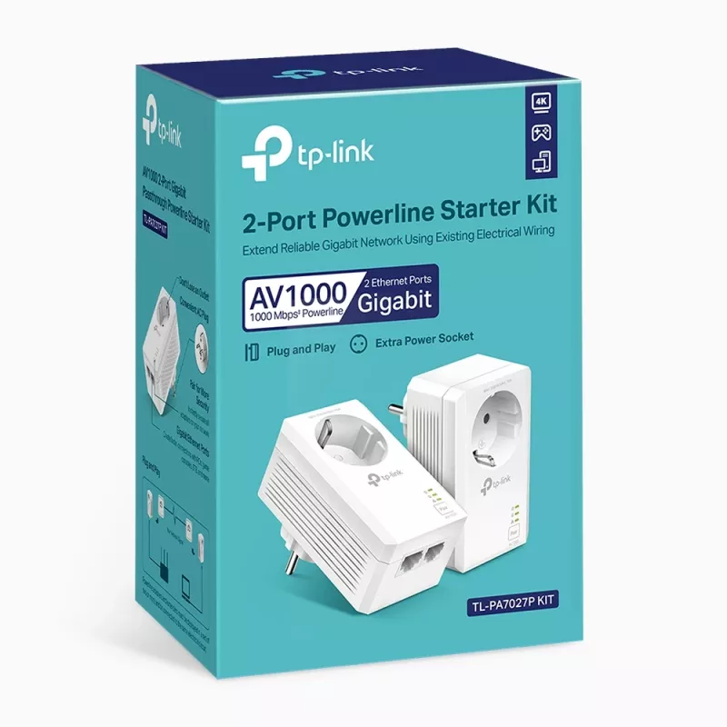 TP-Link TL-PA7027P KIT PowerLine võrguadapter 1000 Mbit/s Ethernet LAN Valge 2 tk