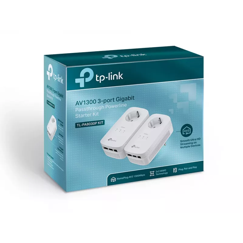 TP-Link TL-PA8030P KIT PowerLine võrguadapter 1200 Mbit/s Ethernet LAN Valge 2 tk