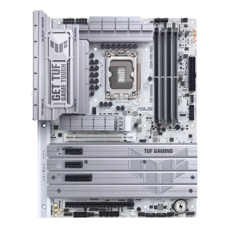 ASUS TUF GAMING Z890-PRO WIFI ATX emaplaat Intel Z890 kiibistikuga, LGA1851 pesaga, DDR5 mälu toega ja Wi-Fi 7-ga.