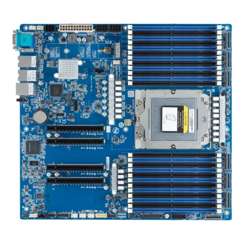 Emaplaat GIGABYTE MZ33-AR0 Extended ATX AMD EPYC 9004 Socket SP5, 24× DDR5 DIMM, 4× PCIe 5.0 x16, 2× RJ-45