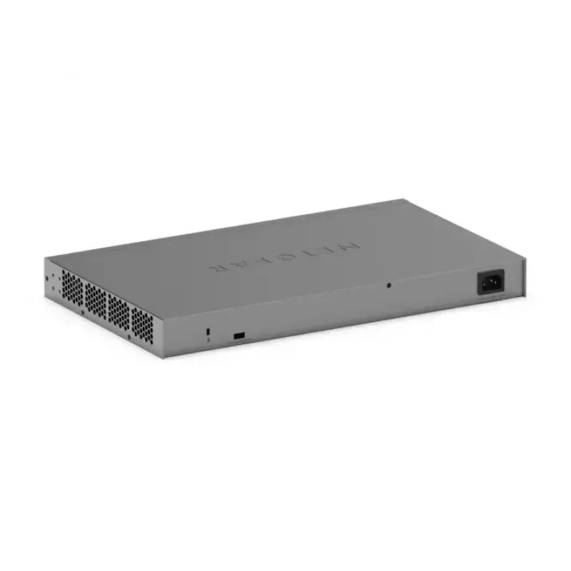 Hallatav Gigabit PoE lüliti Netgear GS728TXUP — 24 × 10/100/1000 RJ-45, 128 Gbps, 1U, riiulipaigaldus