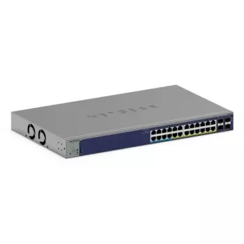 Hallatav Gigabit PoE lüliti Netgear GS728TXUP — 24 × 10/100/1000 RJ-45, 128 Gbps, 1U, riiulipaigaldus