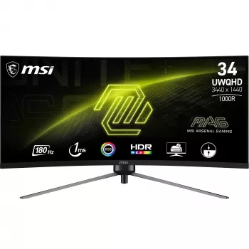 MSI MAG 345CQRDE arvutimonitor 86,4 cm (34 tolli) 3440 x 1440 pikslit UltraWide Dual Quad HD must