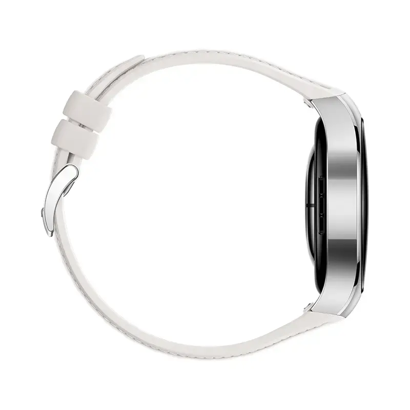 Nutikell HUAWEI WATCH 5 — ümmargune 42 mm roostevabast terasest korpus, 1,38 tolli AMOLED, GPS, Bluetooth, 540 mAh aku, beež korpus valge rihmaga