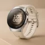 Nutikell HUAWEI WATCH 5 — ümmargune 42 mm roostevabast terasest korpus, 1,38 tolli AMOLED, GPS, Bluetooth, 540 mAh aku, beež korpus valge rihmaga