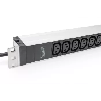 DIGITUS 1U alumiiniumist PDU rack'i paigaldatav 12x C13 16A 230VAC 50/60Hz kaitsekontakt