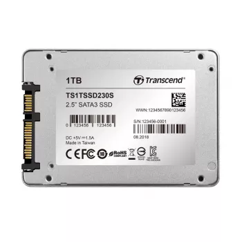 TRANSCEND SSD 230s 1TB 2.5in SATA III 6Gb/s TLC alumiiniumkorpuses