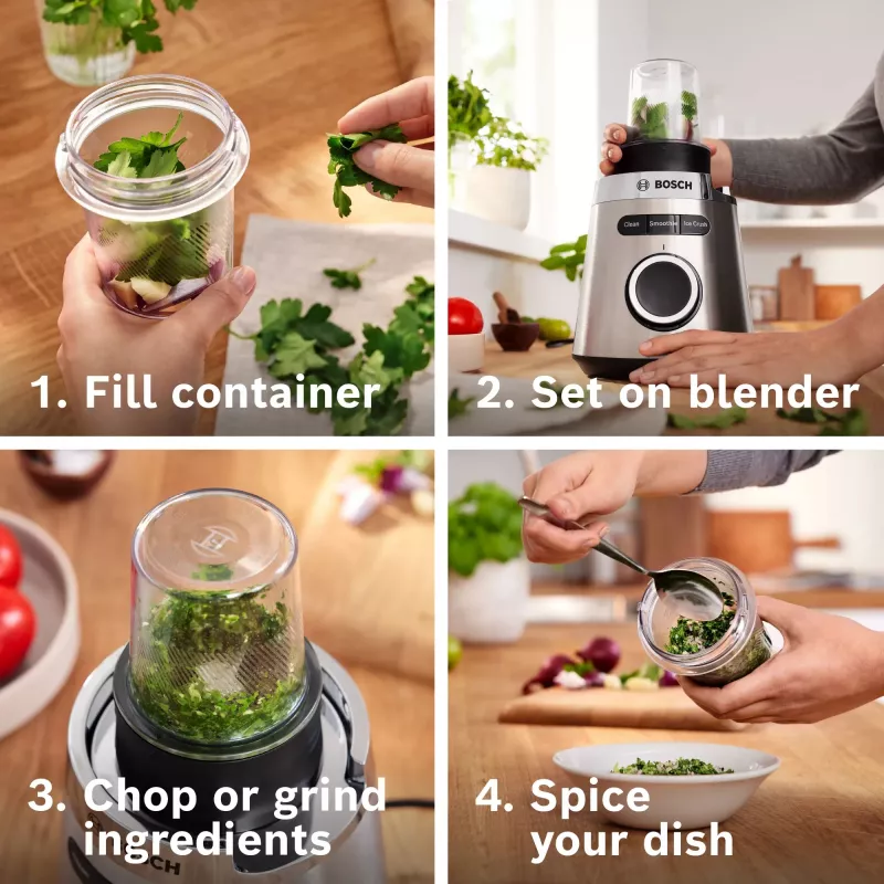 Bosch Serie 4 MMB6177S blender 1,5 L lauablender 1200 W Must, Hõbedane