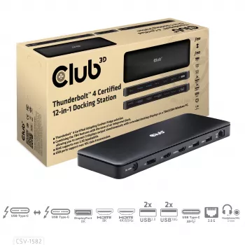 CLUB3D Thunderbolt™ 4 sertifitseeritud 12-ühes dokkimisjaam