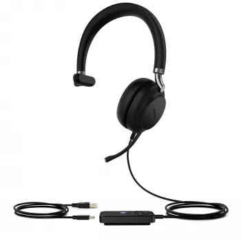 Yealink UH38 Mono Teams - ilma akuta USB-C-USB juhtmega kõrvaklapid