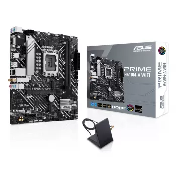 Emaplaat ASUS PRIME H610M-A WIFI — Intel H610, LGA 1700, micro ATX, DDR5, 2x DIMM, Wi‑Fi 5, 7.1 heli