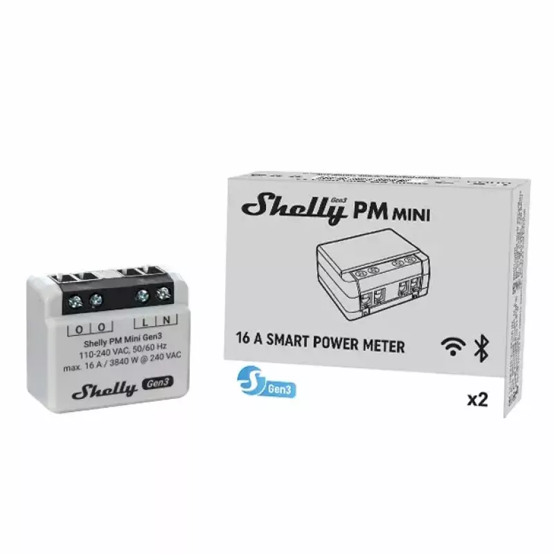 Nutikas lüliti Shelly PM Mini Gen3 juhtmevaba 110-240V 1.2W