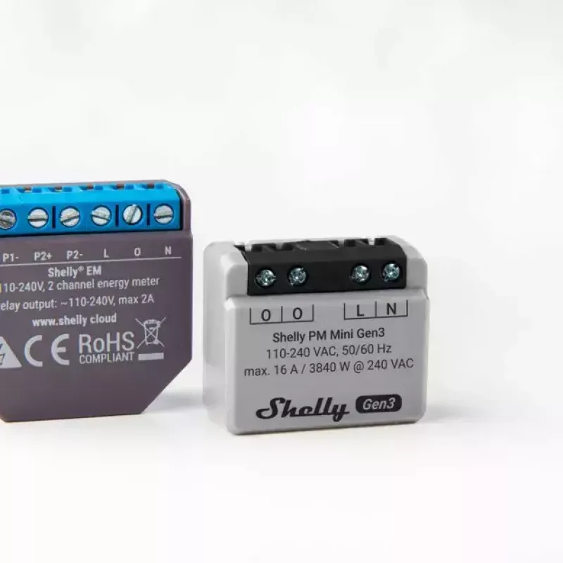 Nutikas lüliti Shelly PM Mini Gen3 juhtmevaba 110-240V 1.2W