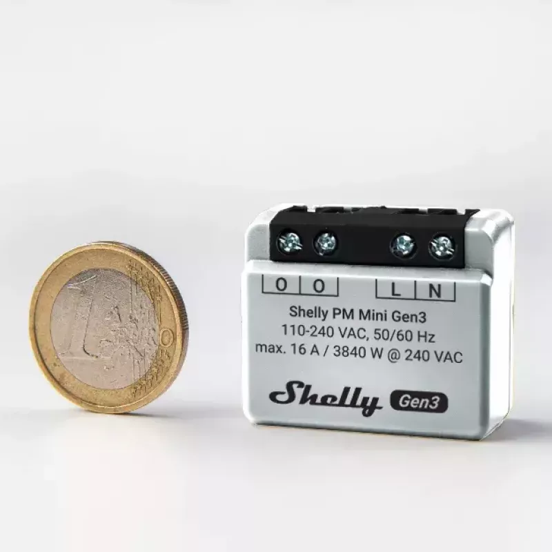 Nutikas lüliti Shelly PM Mini Gen3 juhtmevaba 110-240V 1.2W