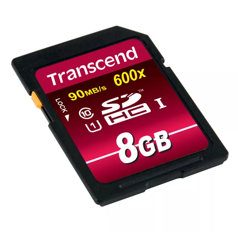Flash Memory Transcend 8GB SDHC Class 10 UHS-I 600x TS8GSDHC10U1