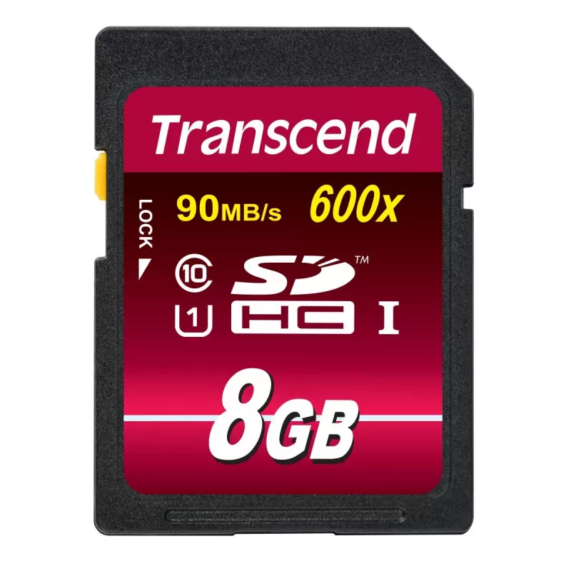 Flash Memory Transcend 8GB SDHC Class 10 UHS-I 600x TS8GSDHC10U1