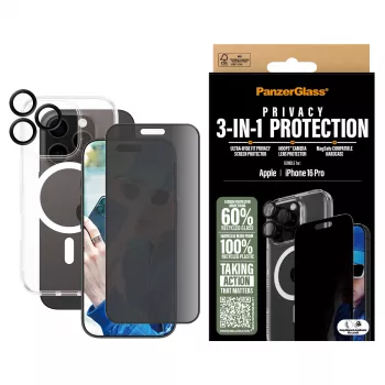 PanzerGlass 3-in-1 privaatsuskaitse komplekt iPhone '24 6,3-tollisele Pro-le