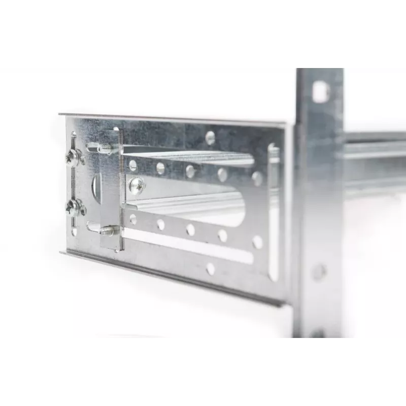 DIGITUS DIN-liistu hoidik, 4U, 178x483x223 mm, tsingitud koos DIN-liistuga, muudetav sügavus ja kõrgus