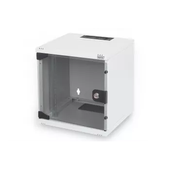 DIGITUS Wall Mounting Cabinet 254mm (10in) 6U hall (RAL 7035) glass door