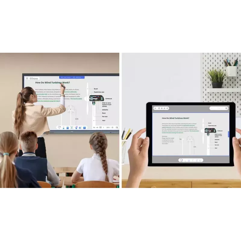 BenQ RE6504 Interaktiivne lameekraan 165,1 cm (65 tolli) 450 cd/m² 4K Ultra HD Must, Hall Puuteekraan Sisseehitatud protsessor Android