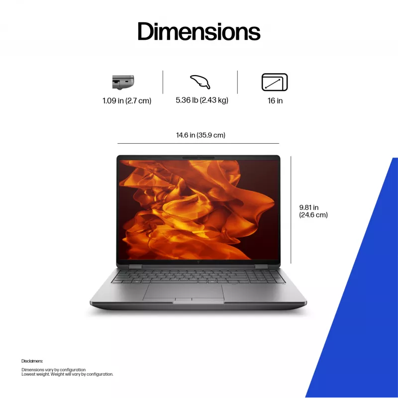 Mobiilne tööjaam HP ZBook Fury G1i 16-tolline Intel Core Ultra 7 32GB 1TB NVIDIA RTX Pro 1000 Windows 11 Pro