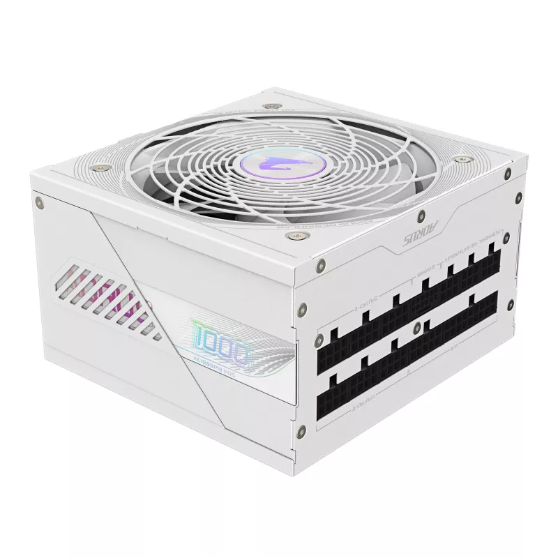 Toiteplokk GIGABYTE AORUS ELITE P1000W ATX 3.1 1000W 80 PLUS Platinum täielikult modulaarne valge, 6x (6+2) PCIe, 8 SATA