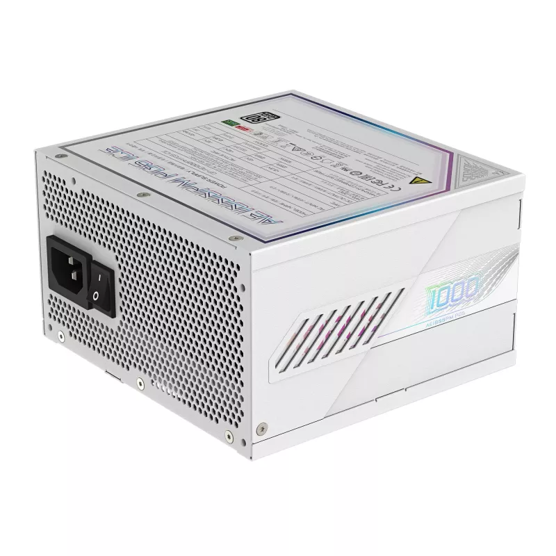 Toiteplokk GIGABYTE AORUS ELITE P1000W ATX 3.1 1000W 80 PLUS Platinum täielikult modulaarne valge, 6x (6+2) PCIe, 8 SATA