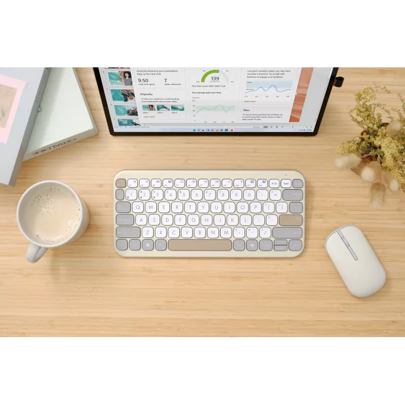 ASUS Marshmallow KW100 klaviatuur juhtmevaba Bluetooth QWERTZ beež hall valge