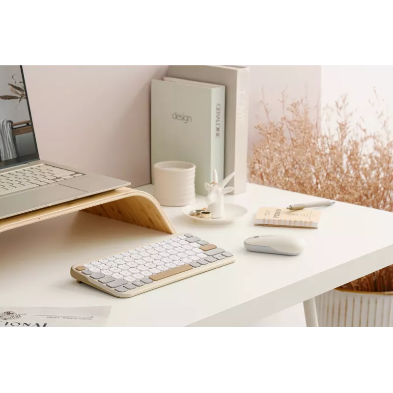 ASUS Marshmallow KW100 klaviatuur juhtmevaba Bluetooth QWERTZ beež hall valge