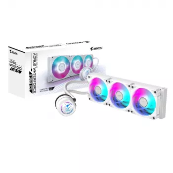 GIGABYTE AORUS WATERFORCE II 360 ICE AIO vedelikprotsessori jahuti - 3x120mm ARGB ventilaatorit, liuguv lukustusmehhanism, DAISY-CHAIN, Intel LGA 1851 ja AMD AM5 ühilduv