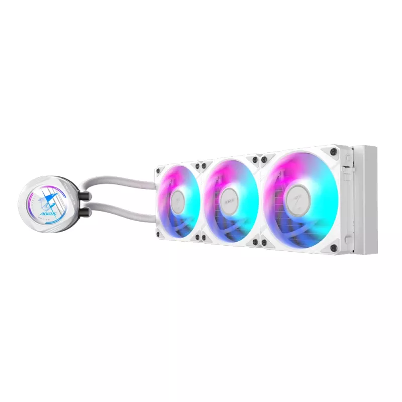 GIGABYTE AORUS WATERFORCE II 360 ICE AIO vedelikprotsessori jahuti - 3x120mm ARGB ventilaatorit, liuguv lukustusmehhanism, DAISY-CHAIN, Intel LGA 1851 ja AMD AM5 ühilduv