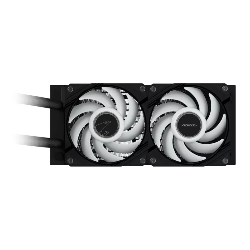 GIGABYTE AORUS WATERFORCE II 240 AIO vedelikprotsessori jahuti - 2x120mm ARGB ventilaatorit, sisselibistatav lukustusmehhanism, DAISY-CHAIN, Intel LGA 1851 ja AMD AM5 ühilduv