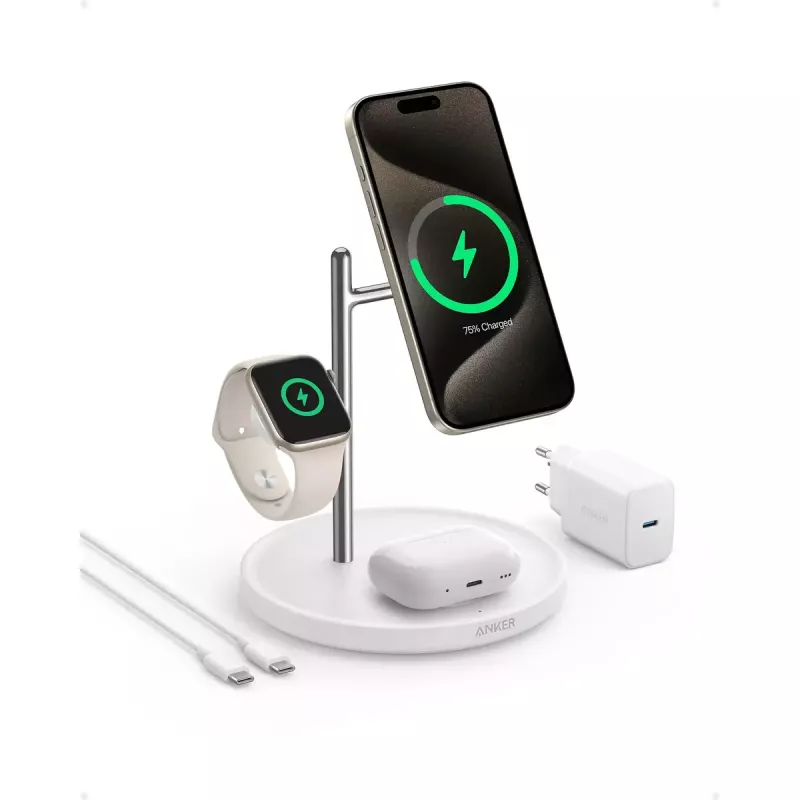Anker MagGo universaalne valge USB juhtmevaba kiirlaadimisjaam siseruumidesse