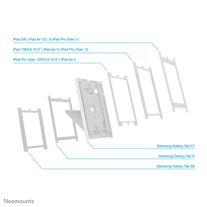 Neomounts DS15-630WH1 tahvelarvuti alus lauale ja seinale 9,7-11 tolli - lukustatav