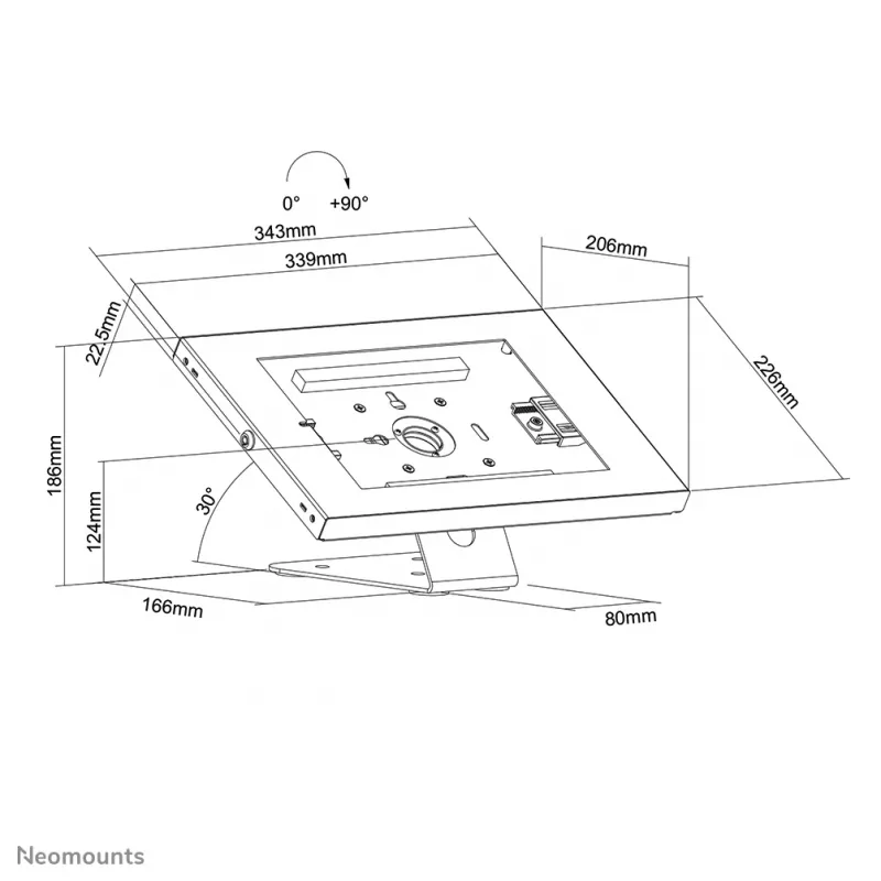 Neomounts DS15-630WH1 tahvelarvuti alus lauale ja seinale 9,7-11 tolli - lukustatav
