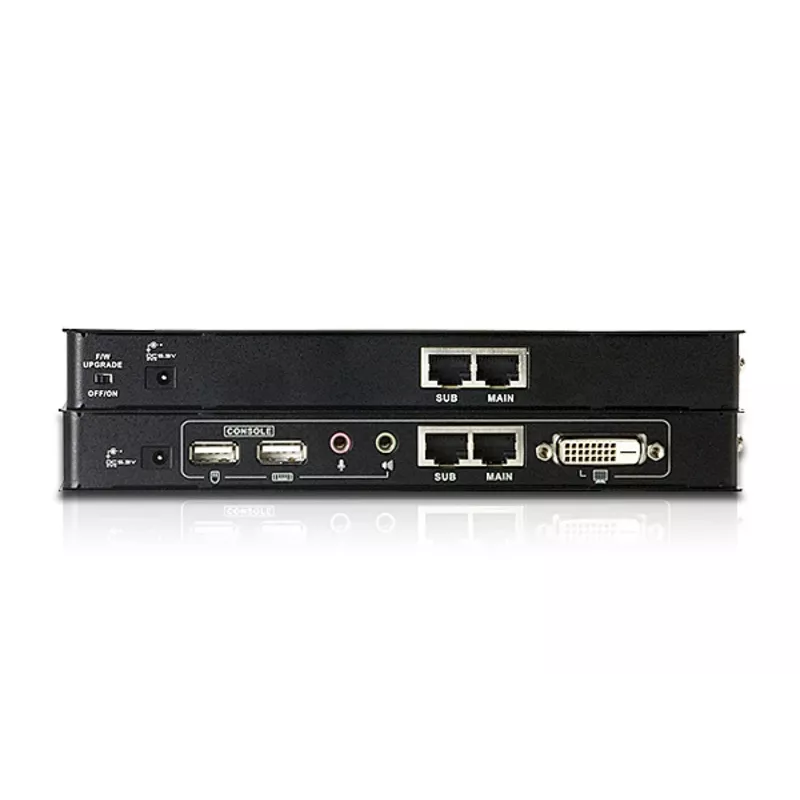 ATEN USB DVI KVM-pikendaja heli ja RS-232-ga (60 m), saatja ja vastuvõtja, juhtmega, 60 m, Cat5, Cat5e, 1920 x 1200 pikslit, 1920 x 1200, 1024 x 768