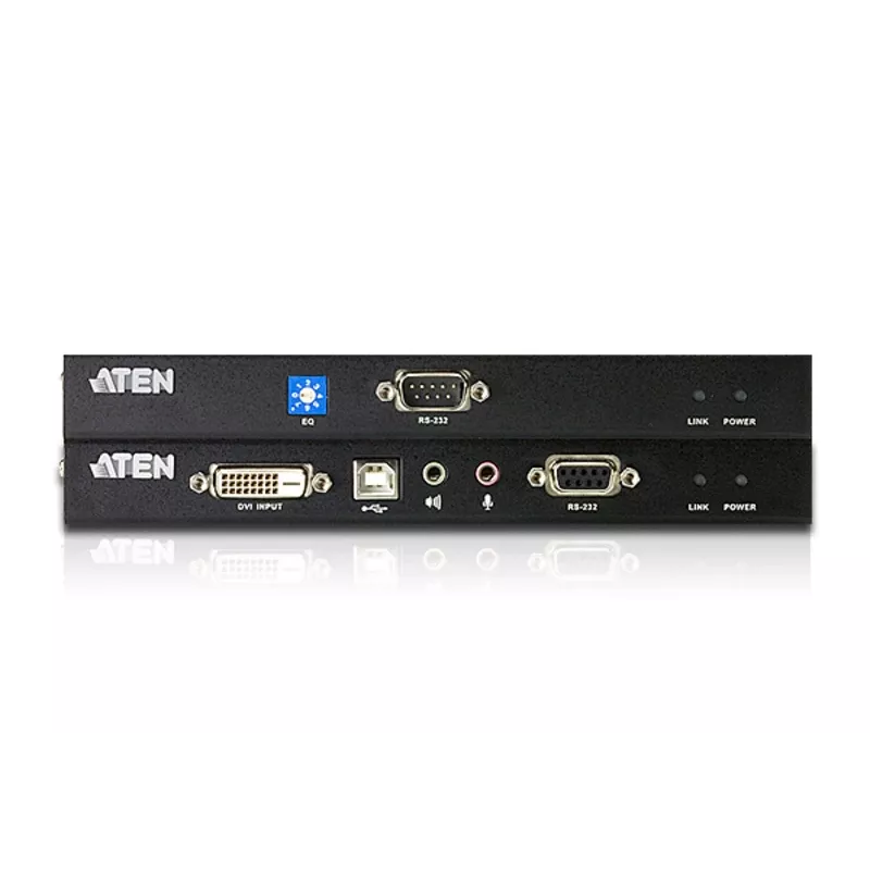 ATEN USB DVI KVM-pikendaja heli ja RS-232-ga (60 m), saatja ja vastuvõtja, juhtmega, 60 m, Cat5, Cat5e, 1920 x 1200 pikslit, 1920 x 1200, 1024 x 768