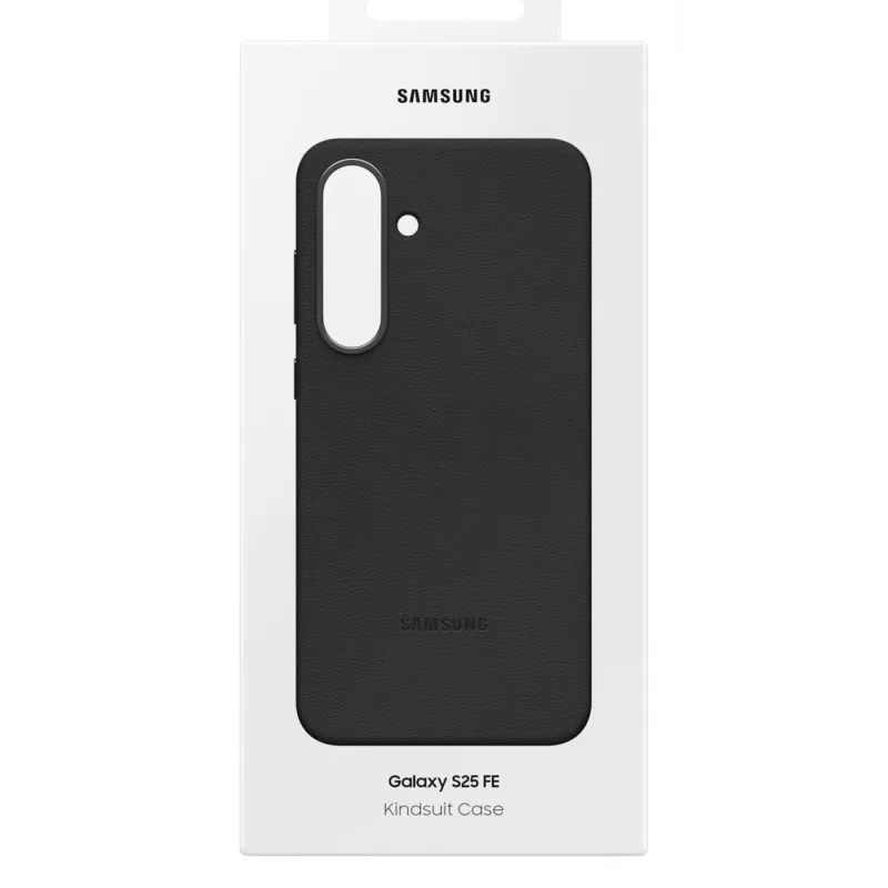 Samsung Kindsuit kunstnahast ümbris Galaxy S25 FE-le, kate, Samsung, Galaxy S25 FE, 17 cm (6,7 tolli), must