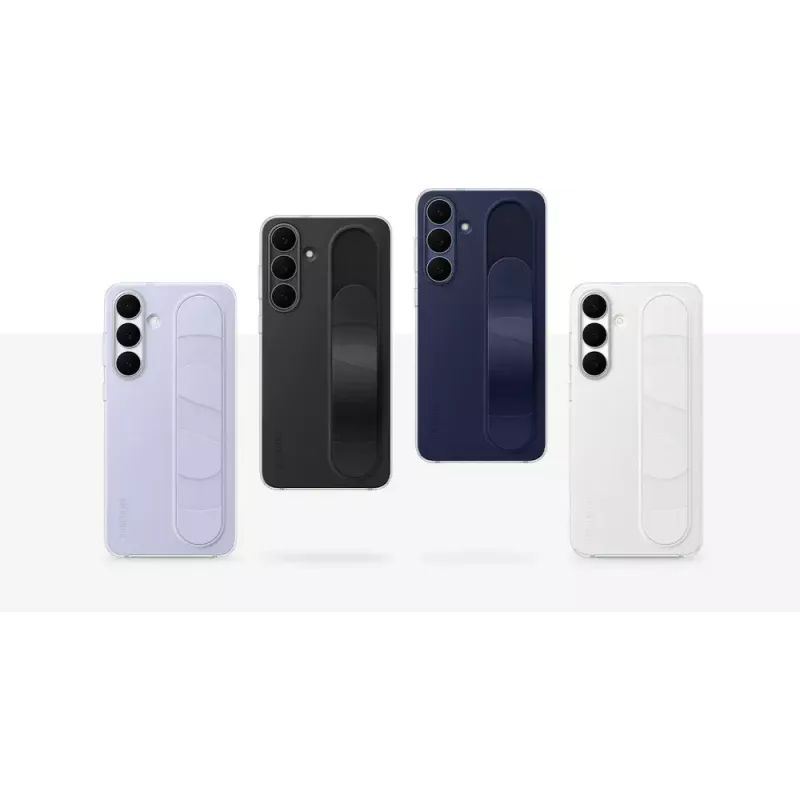 Kaitsev tugikäepidemega ümbris Samsungile Galaxy S25 FE, must, lauaalus