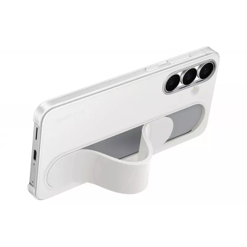 Standing Grip ümbris Samsung Galaxy S25 FE jaoks — Valge, lauastatiiv